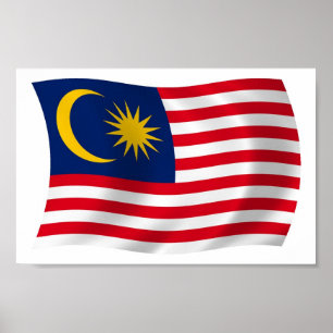 Maleisische Vlag Poster Print