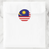 Maleisische vlag ronde sticker (Tas)