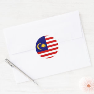 Maleisische vlag ronde sticker