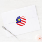 Maleisische vlag ronde sticker (Envelop)