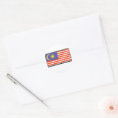 Maleisische vlag ronde sticker (Envelop)