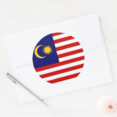 Maleisische vlag ronde sticker (Envelop)