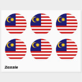 Maleisische vlag ronde sticker (Vel)