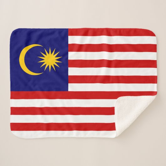 Maleisische vlag sherpa deken (Voorkant (horizontaal))