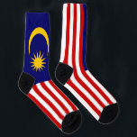 Maleisische vlag sokken<br><div class="desc">Patriottische vlag van Maleisië.</div>
