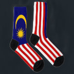 Maleisische vlag sokken<br><div class="desc">Patriottische vlag van Maleisië.</div>
