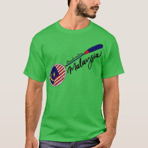 Maleisische vlag van Badminton Racquet Racket Spor T-shirt