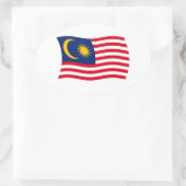 Maleisische Vlagsticker Ovale Sticker (Tas)