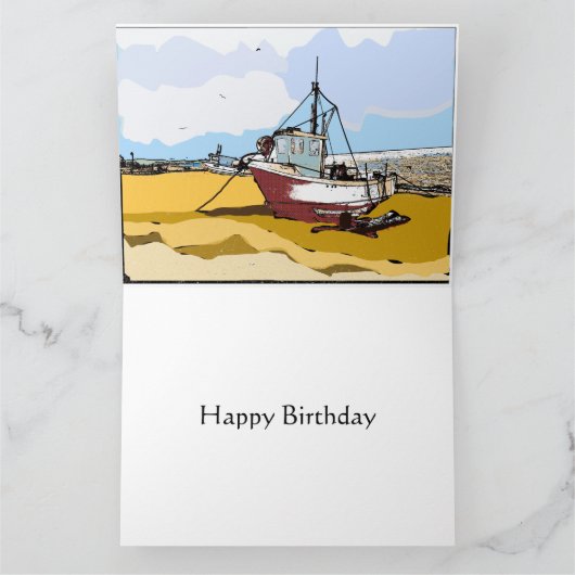 Malenieuw Vissersboot Bewerkbaar  Kaart (Binnen)