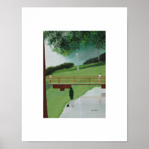 Malerische promenade in het park. poster