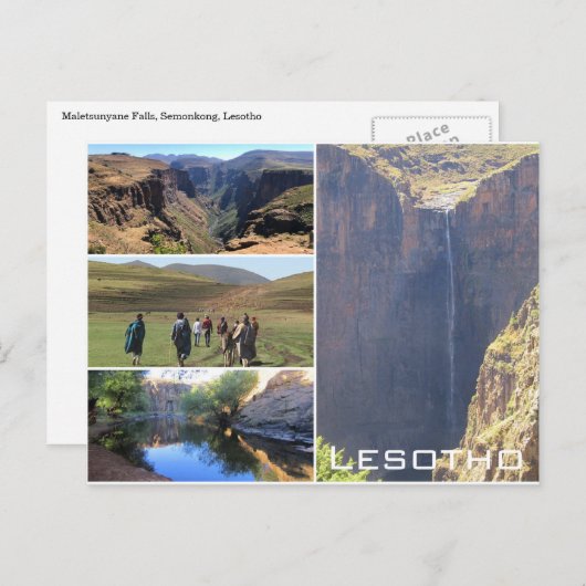 maletsunyane semonkong briefkaart (Voorkant / Achterkant)
