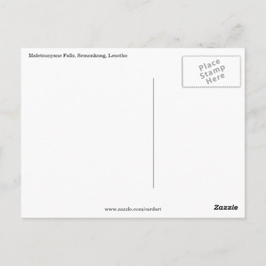 maletsunyane semonkong briefkaart (Achterkant)