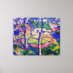 Malevich - Apple Trees in Blossom Canvas Afdruk