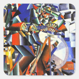Malevich Kazimir The Knifegrinder Vierkante Sticker
