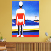 Malevich - Man in het Suprematist Landschap Canvas Afdruk (Insitu (Woonkamer))