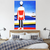 Malevich - Man in het Suprematist Landschap Canvas Afdruk (Insitu (Slaapkamer))