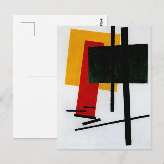 Malevich - Suprematisme 1915, beroemde abstracte k Briefkaart (Voorkant / Achterkant)