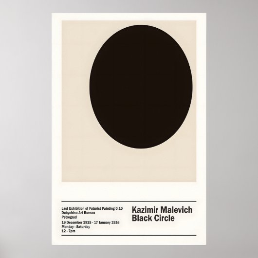 Malevich Zwarte Cirkel Kunstprint Suprematisme Poster (Voorkant)