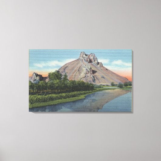 Malheur Butte & River, Uitzicht Oregon Canvas Afdruk (Voorkant)