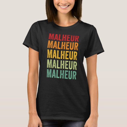 Malheur County Oregon Rainbow Text T-shirt (Voorkant)