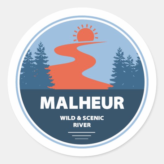 Malheur Wild en de Schilderachtig Oregon Ronde Sticker (Voorkant)