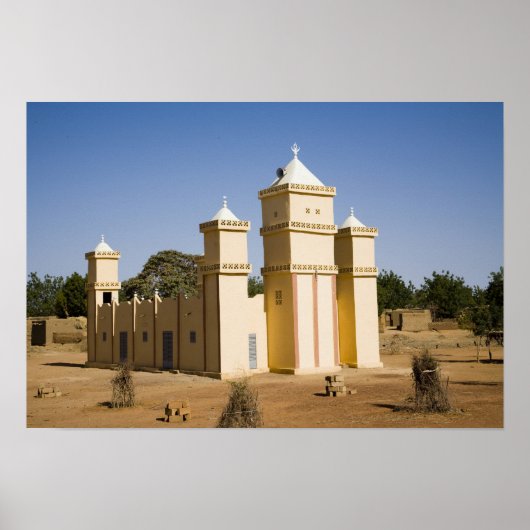 Mali, Bamako. Mosque, Bamako-Djenne Road Poster (Voorkant)