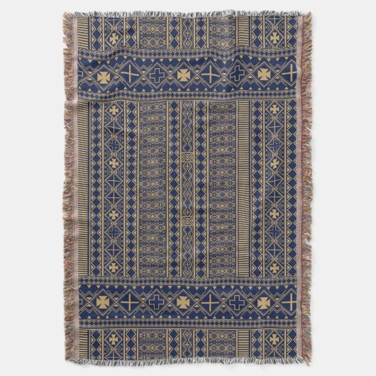 Mali Bamana Bogolanfini-patroon Deken (Voorkant Verticaal)