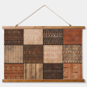 Mali Bogolan Pattern Hanging Tapestry Hangend Wandkleed (Voorkant)