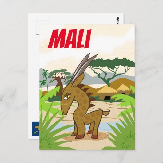 Mali chiwara briefkaart (Voorkant / Achterkant)