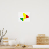 mali country flag map form silhouette symbol poster (Keuken)