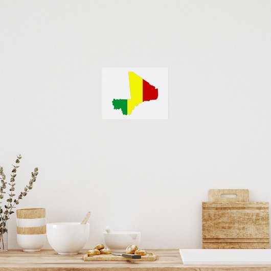 mali country flag map form silhouette symbol poster (Keuken)
