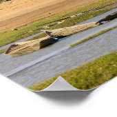 Mali, Djenne. Bani rivier bij Djenne Poster (Hoek)