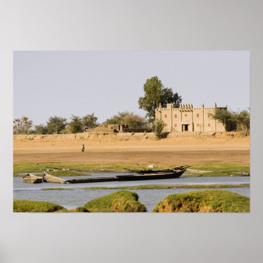 Mali, Djenne. Bani rivier bij Djenne Poster (Voorkant)