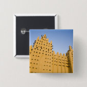 Mali, Djenne. Grand Mosque Vierkante Button 5,1 Cm (Voorkant /achterkant)