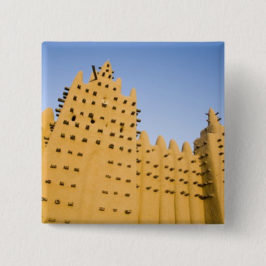 Mali, Djenne. Grand Mosque Vierkante Button 5,1 Cm (Voorkant)