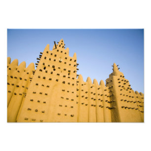 Mali, Djenne. Grote Moskee Foto Afdruk