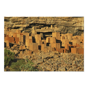 MALI, Dogonlanden. Traditioneel Tellem Malinees Foto Afdruk