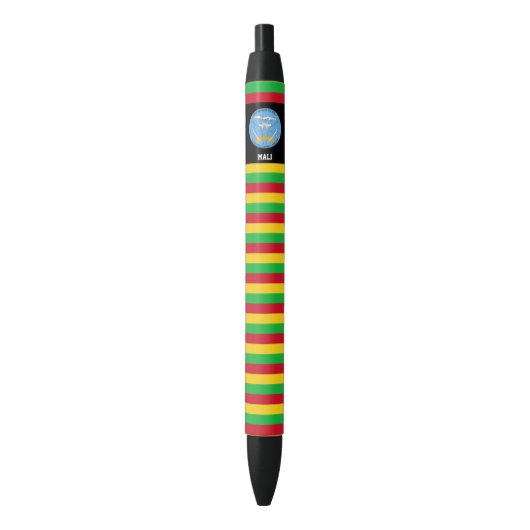 Mali Flag Cute Patriotic Zwarte Inkt Pen (Voorkant Verticaal)