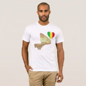 Mali Flag Heart en Map T-Shirt (Voorkant volledig)