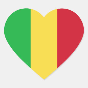 Mali Flag Heart Sticker