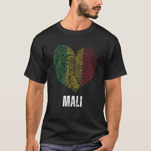Mali Flag Malian Flag Mali DNA Mali Heart T-shirt (Voorkant)