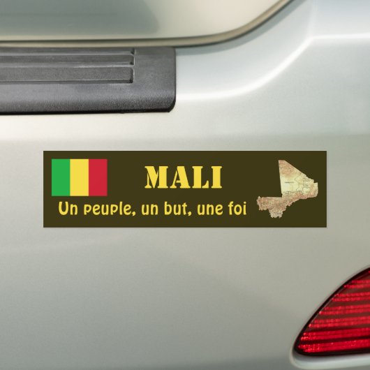 Mali Flag + Map Bumpersticker (Op auto)