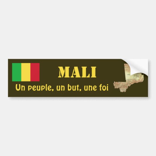 Mali Flag + Map Bumpersticker (Voorkant)