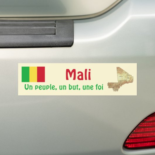 Mali Flag + Map Bumpersticker (Op auto)
