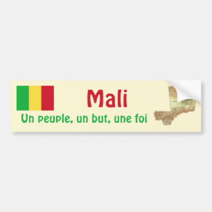 Mali Flag + Map Bumpersticker