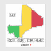Mali Flag Map Patriotic Sticker (Vel)