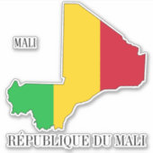 Mali Flag Map Patriotic Sticker (Voorkant)