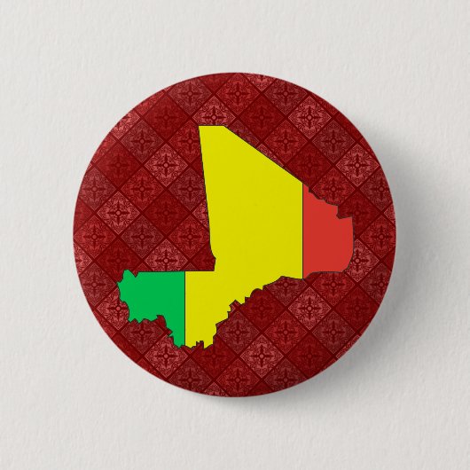 Mali Flag Map - volledige grootte Ronde Button 5,7 Cm (Voorkant)
