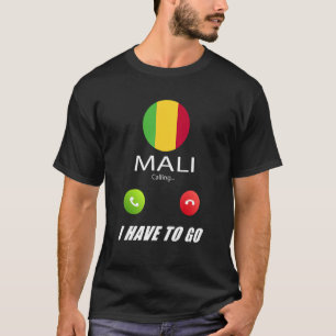 Mali Flag Souvenir Mali roept op tot T-shirt