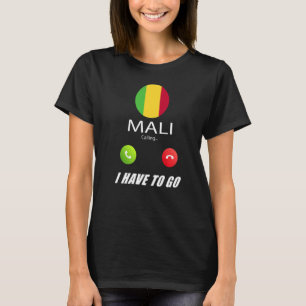 Mali Flag Souvenir Mali roept op tot T-shirt